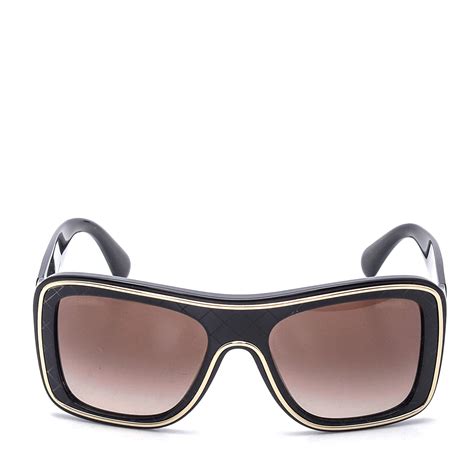 chanel quilted sunglasses black|chanel sunglasses on side.